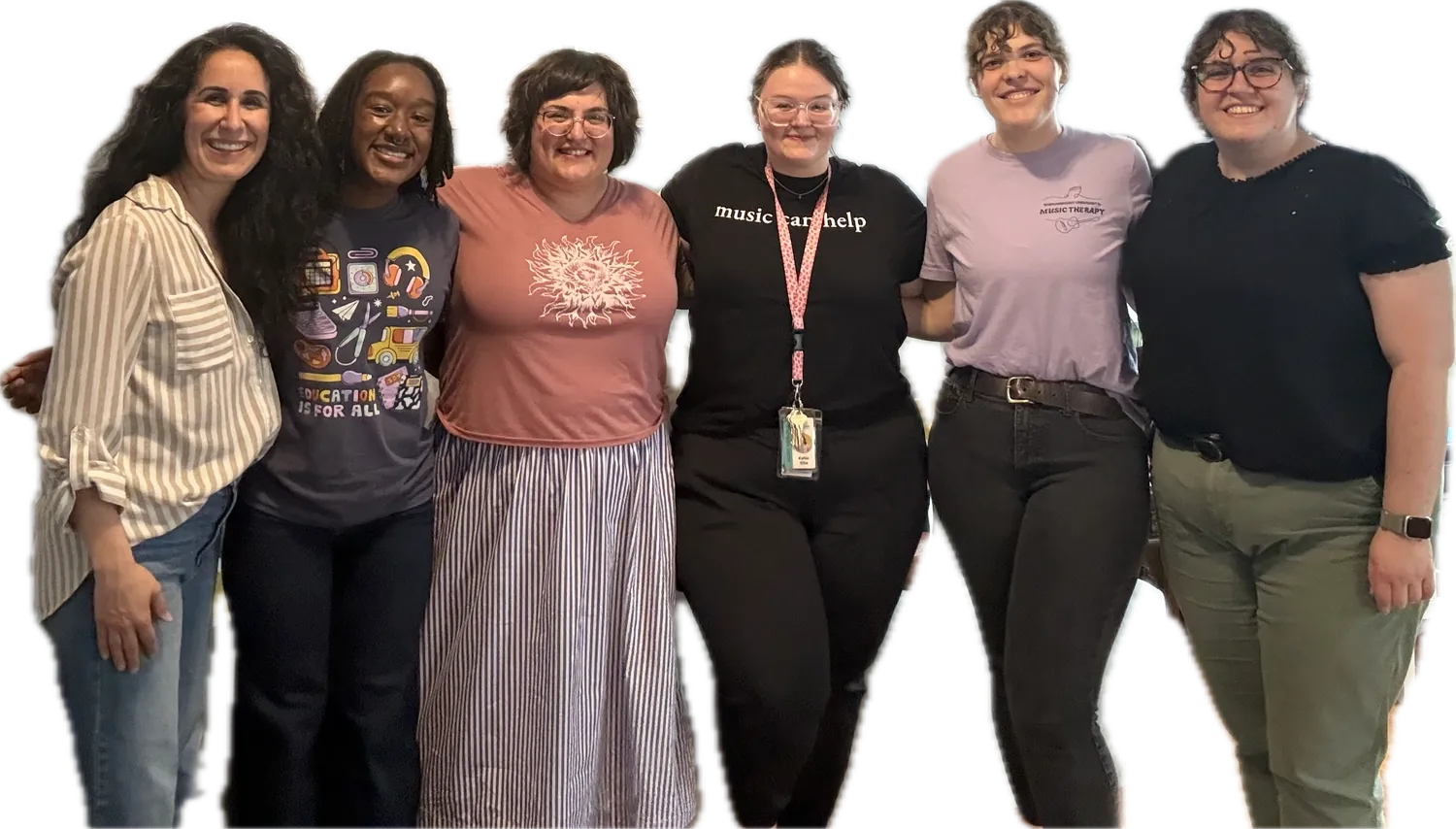 The Lumera Learning music therapy team standing together and smiling